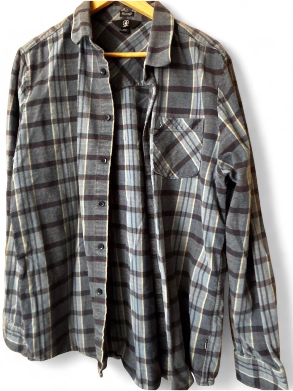 Volcom Skater Gray Plaid Lightweight Shirt Jacket Back to School Size XL